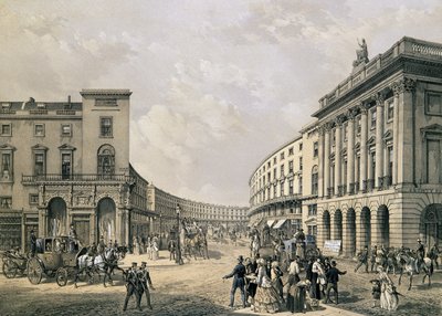 The Quadrant, Regent Street, pub. 1852 by Edmund Walker